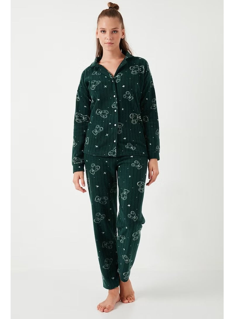 Lela Standard Fit Buttoned Polar Fleece Pajama Set Women's Pajama Set 6095616 - Image 2